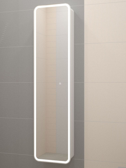 Шкаф пенал Art&Max Platino AM-Pla-400-1600-1D-R-L-DS-F с сенсорным выключателем Белый