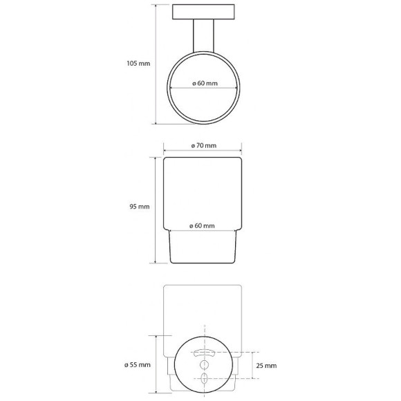 Стакан для зубных щеток Bemeta Dark 104110010 Черный