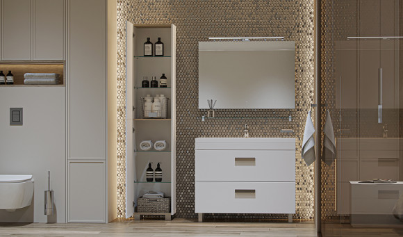 Шкаф пенал Velvex Orlando 40 pn.ORL.40 Белый матовый