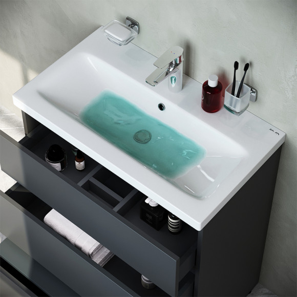 Тумба под раковину AM.PM Gem S 75 M91FSX0752GM Графит матовый Тумба под раковину AM.PM Gem S 75 M91FSX0752GM Графит матовый