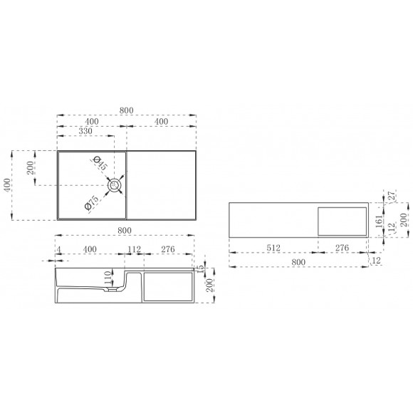Раковина Abber Stein 80 AS2649-0.8 Белая матовая Раковина Abber Stein 80 AS2649-0.8 Белая матовая