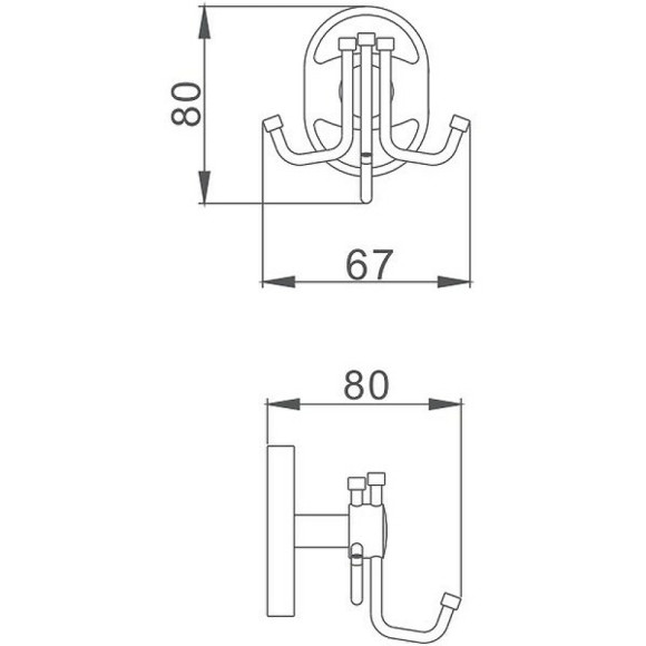 Тройной крючок Haiba HB1905-3 Хром Тройной крючок Haiba HB1905-3 Хром