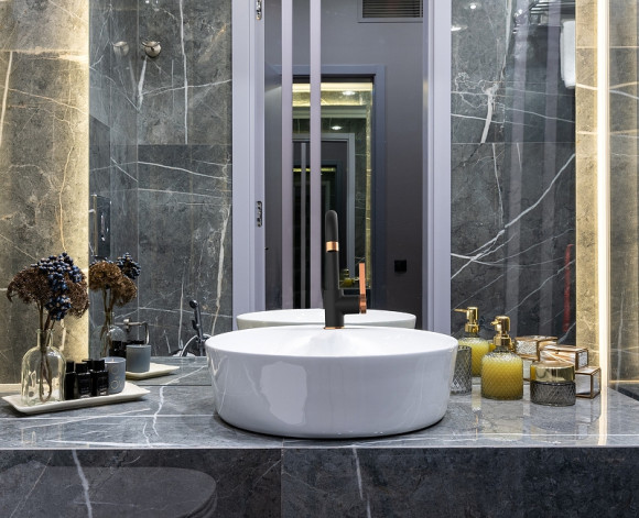 Смеситель для раковины GPD Gildo MTL165-S-R Черный Розовое золото