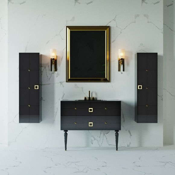 Тумба под раковину Boheme Armadi Art Vallessi Avangarde Piazza 80 841-080-BG подвесная Черная Золото