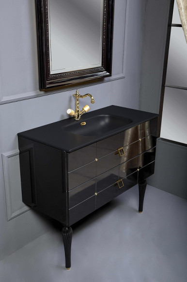 Тумба под раковину Boheme Armadi Art Vallessi Avangarde Piazza 80 841-080-BG подвесная Черная Золото