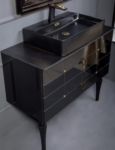 Тумба под раковину Boheme Armadi Art Vallessi Avangarde Piazza 80 841-080-BG подвесная Черная Золото