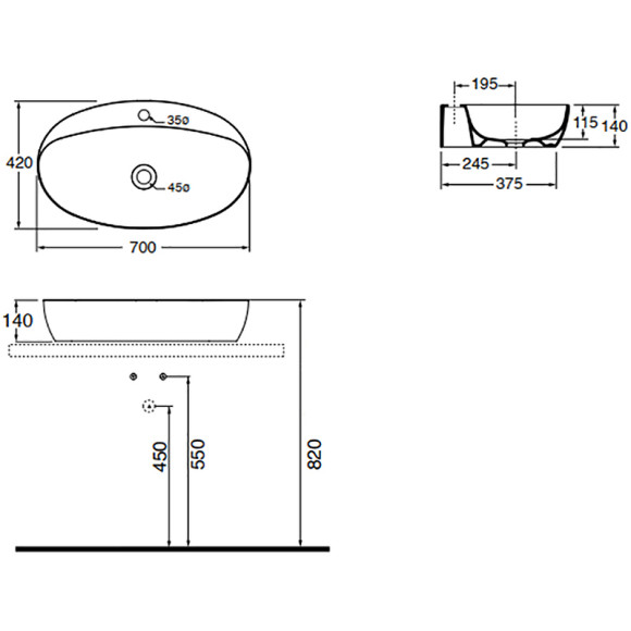 Раковина Azzurra Elegance Circle 70 ELLA070420CMBI/(ECI70M bi)*1 Белая Раковина Azzurra Elegance Circle 70 ELLA070420CMBI/(ECI70M bi)*1 Белая