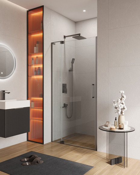 Душевая дверь Cezares Slider 100 SLIDER-B-1-90/100-C-GM профиль Оружейная сталь стекло прозрачное