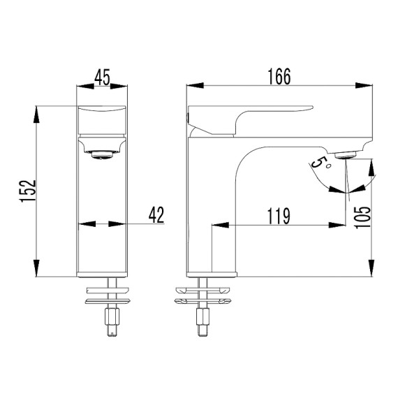 Смеситель для раковины AQUAme Monza AQM6310BG Шлифованное золото Смеситель для раковины AQUAme Monza AQM6310BG Шлифованное золото