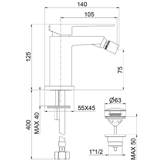 Смеситель для биде Webert Pegaso PE840102015 Хром Смеситель для биде Webert Pegaso PE840102015 Хром