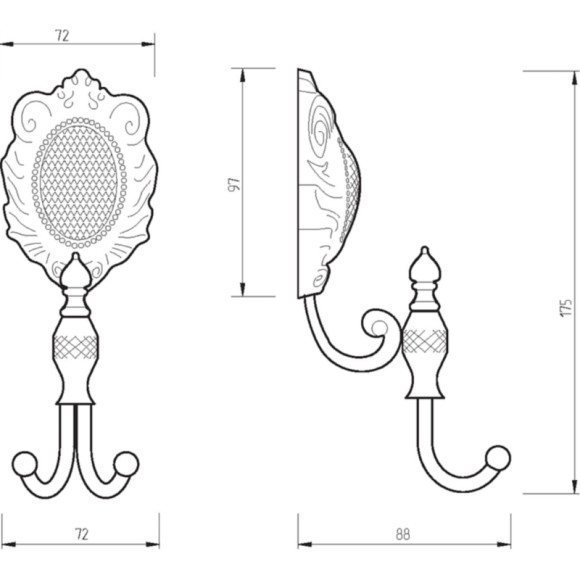 Двойной крючок Migliore Cleopatra 16634 Бронза Двойной крючок Migliore Cleopatra 16634 Бронза