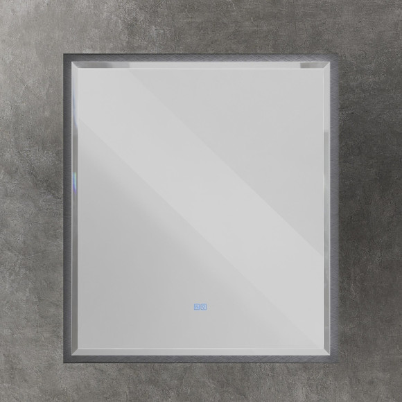 Зеркало Cezares Interni 80 CZR-SPC-INT-800-900-LED-TCH-WARM-TIT с подсветкой Tитан с сенсорным выключателем и подогревом