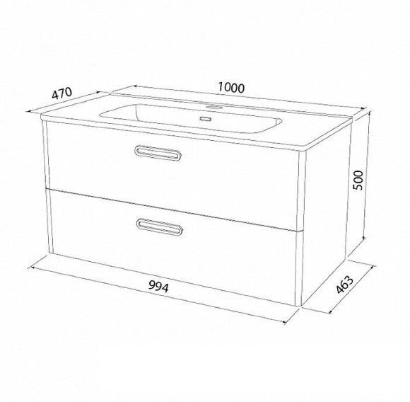 Тумба под раковину Iddis Brick 100 BRI10W1i95 подвесная Белая