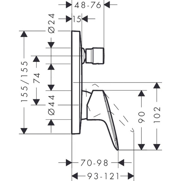 Смеситель для душа Hansgrohe Logis 71405000 Хром
