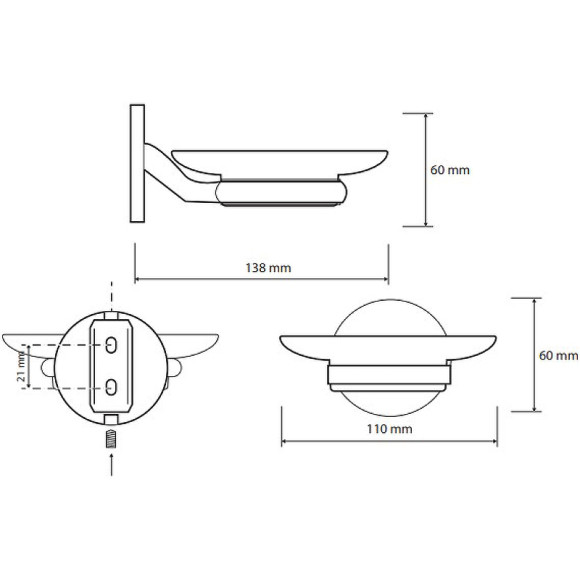 Мыльница Bemeta Alfa 102408023 Хром
