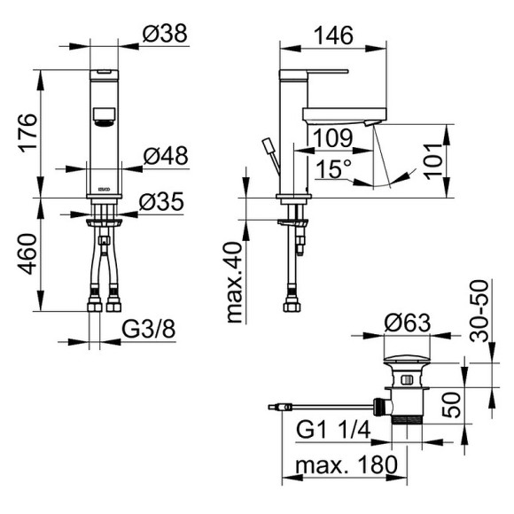 Смеситель для раковины Keuco IXMO Flat 59502 013000 Хром Смеситель для раковины Keuco IXMO Flat 59502 013000 Хром