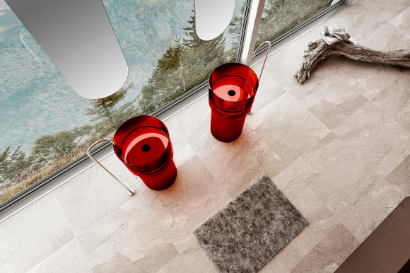 Раковина Abber Kristall 45 AT2701Rubin-H Красная Раковина Abber Kristall 45 AT2701Rubin-H Красная