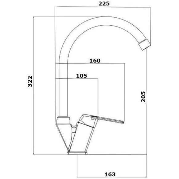 Смеситель для кухни Orange OneLife P02-000cr Хром Смеситель для кухни Orange OneLife P02-000cr Хром