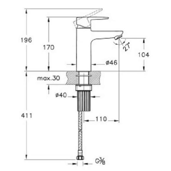 Смеситель для раковины Vitra Flow Soft A43009EXP Хром