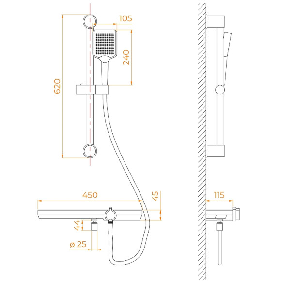Смеситель для ванны RGW SP-41Gr 69140541-11 Серый