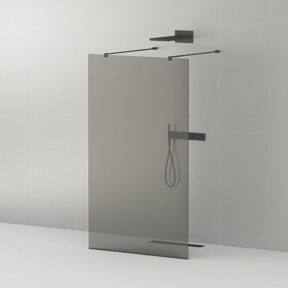 Душевая перегородка Cezares Liberta 90 LIBERTA-L-2-90-120-GR-NERO профиль Черный матовый стекло серое