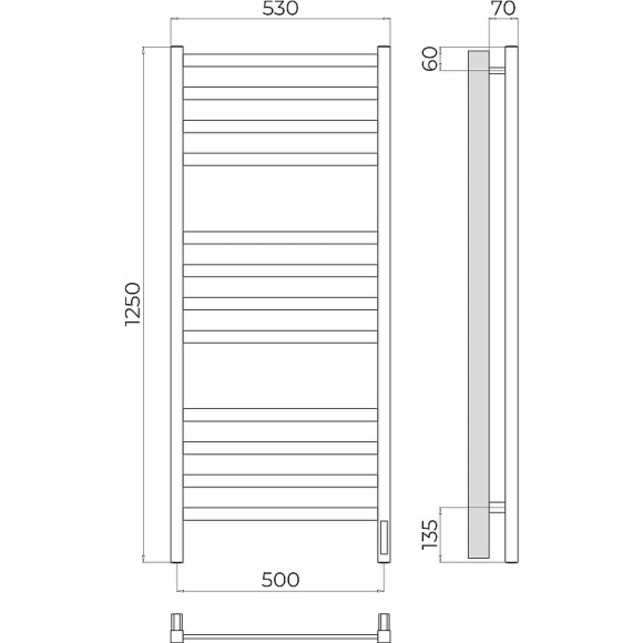 Электрический полотенцесушитель Terminus Ното П12 500х1250 4670078544506 Хром Электрический полотенцесушитель Terminus Ното П12 500х1250 4670078544506 Хром