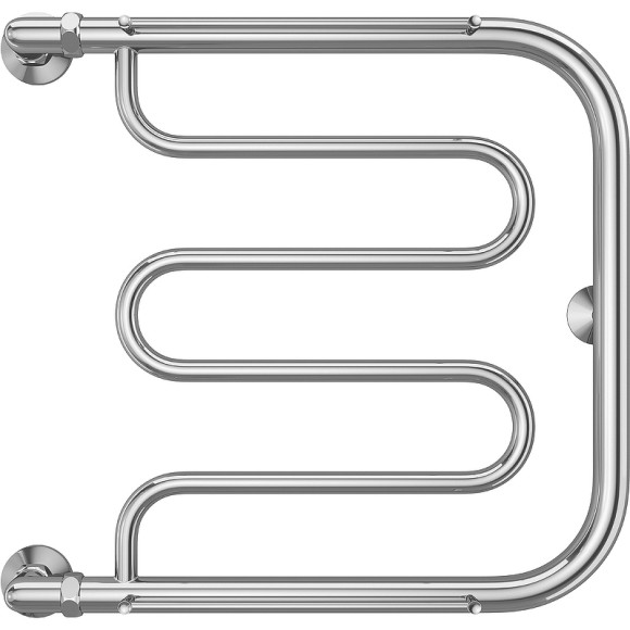 Водяной полотенцесушитель Terminus Фокстрот (1) БШ 500х500 4620768881039 с полкой Хром, боковое подключение, G 1" НР