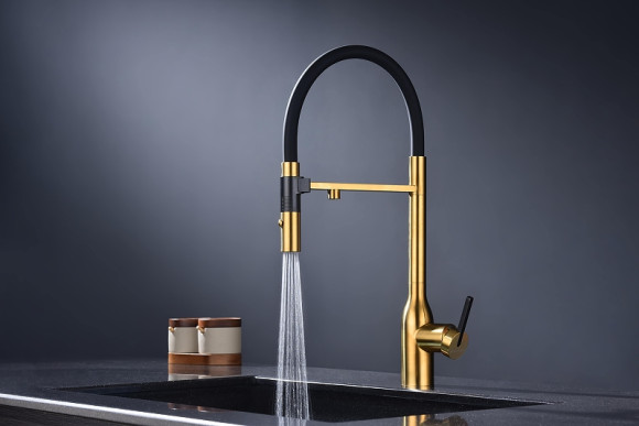 Смеситель для кухни Paulmark Magneto One Ma213188-BG Брашированное золото