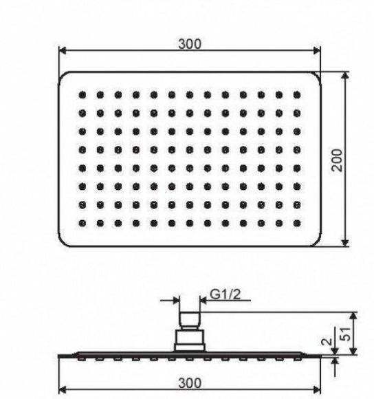 Верхний душ Excellent Soft Rain 20х30 AREX.3064CR Хром
