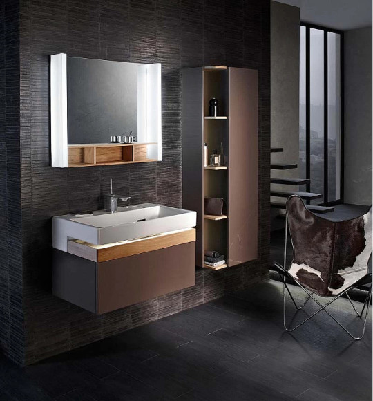 Шкаф пенал Jacob Delafon Terrace 50 R EB1179D-N23 подвесной Коричневый