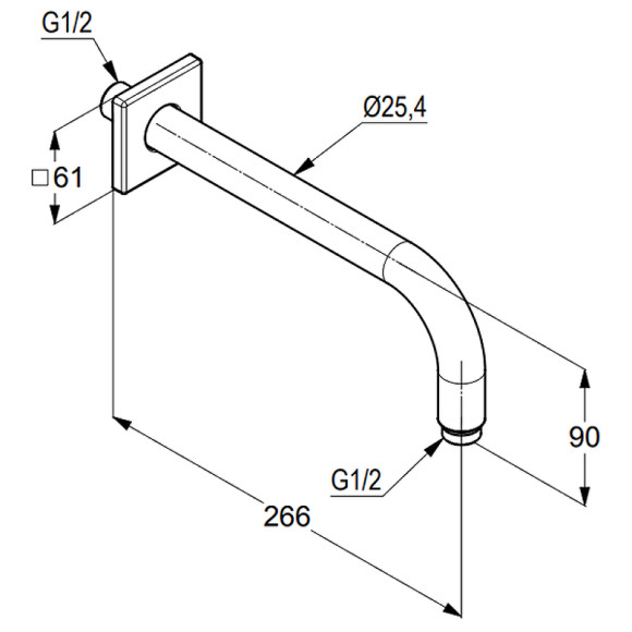 Кронштейн для верхнего душа Kludi A-Qa 6653305-00 Хром Кронштейн для верхнего душа Kludi A-Qa 6653305-00 Хром