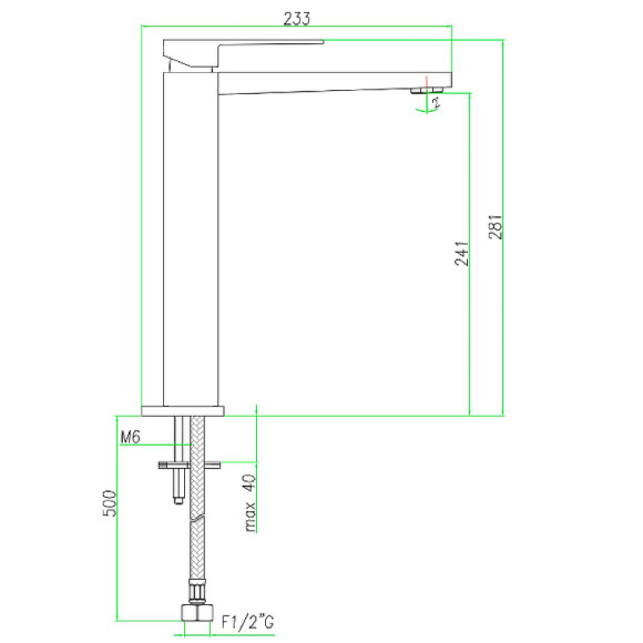 Смеситель для раковины Webert Pegaso PE830402560SSE Черный матовый