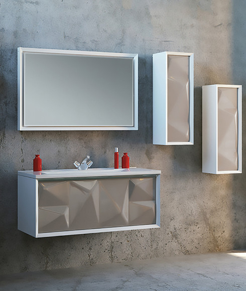 Шкаф пенал Marka One Romb 30П R У71342 подвесной Cappuccino