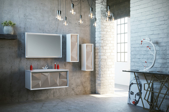 Шкаф пенал Marka One Romb 30П R У71342 подвесной Cappuccino