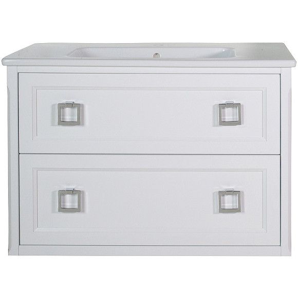 Комплект мебели для ванной ASB-Woodline Рома 100П подвесной Белый Комплект мебели для ванной ASB-Woodline Рома 100П подвесной Белый