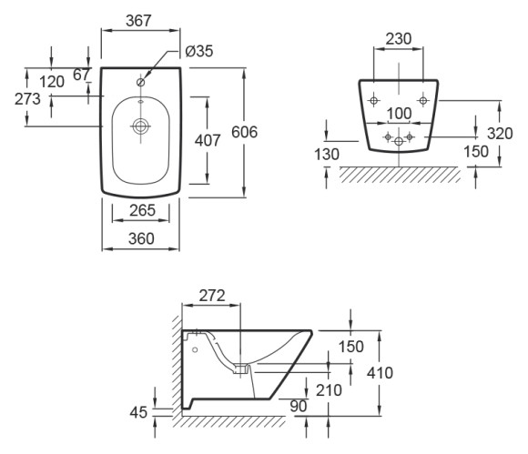 Биде Jacob Delafon Escale E1298-00 подвесное Белое