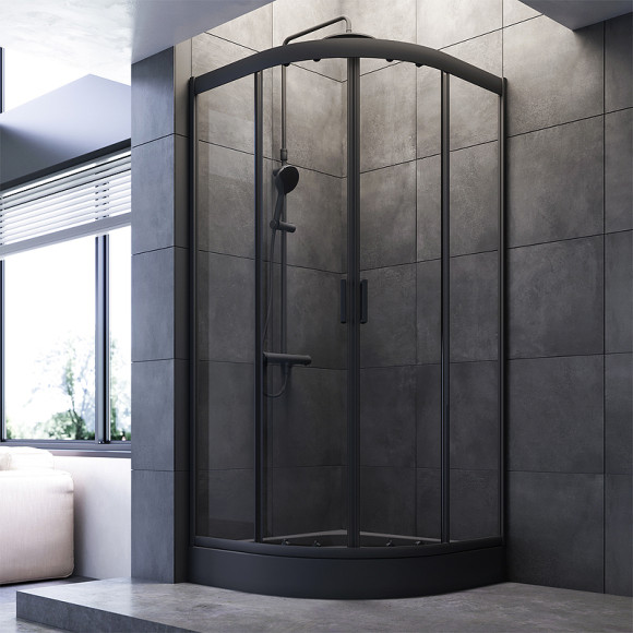 Душевой уголок AM.PM Gem 90х90 W90G-401-090BT профиль Черный матовый стекло прозрачное Душевой уголок AM.PM Gem 90х90 W90G-401-090BT профиль Черный матовый стекло прозрачное