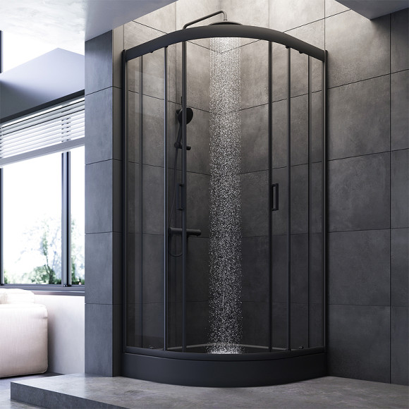 Душевой уголок AM.PM Gem 90х90 W90G-401-090BT профиль Черный матовый стекло прозрачное Душевой уголок AM.PM Gem 90х90 W90G-401-090BT профиль Черный матовый стекло прозрачное