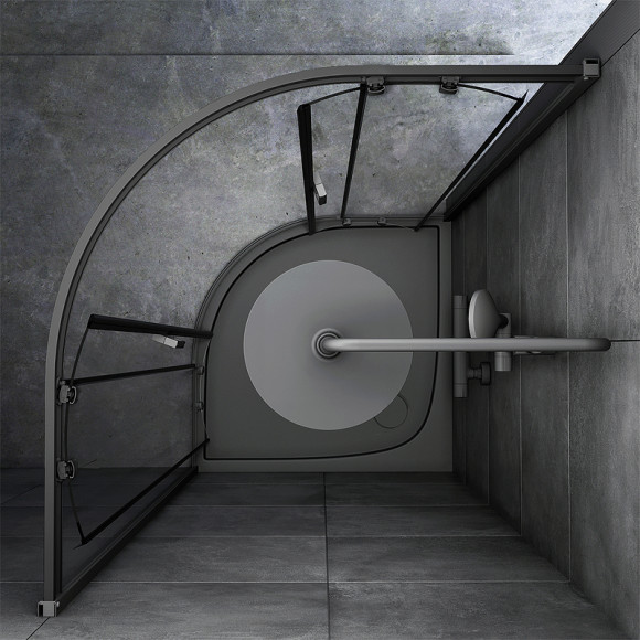 Душевой уголок AM.PM Gem 90х90 W90G-401-090BT профиль Черный матовый стекло прозрачное Душевой уголок AM.PM Gem 90х90 W90G-401-090BT профиль Черный матовый стекло прозрачное