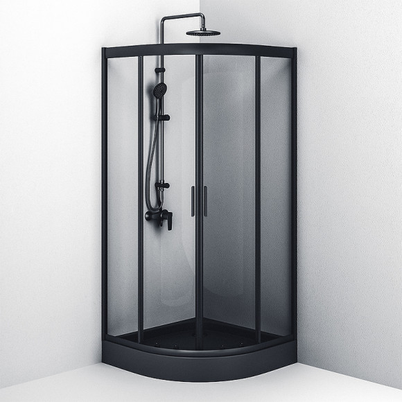 Душевой уголок AM.PM Gem 90х90 W90G-401-090BT профиль Черный матовый стекло прозрачное Душевой уголок AM.PM Gem 90х90 W90G-401-090BT профиль Черный матовый стекло прозрачное