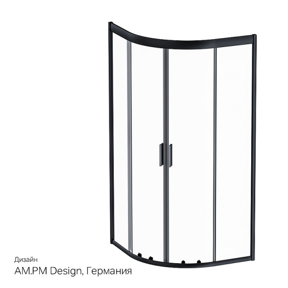 Душевой уголок AM.PM Gem 90х90 W90G-401-090BT профиль Черный матовый стекло прозрачное Душевой уголок AM.PM Gem 90х90 W90G-401-090BT профиль Черный матовый стекло прозрачное