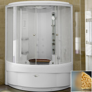Душевой бокс Radomir Даниэла 1 140x140 1-04-1-0-4-0741 с баней профиль Белый стекло матовое