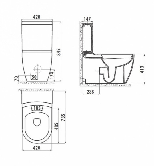 Унитаз биде Creavit Grande GR360-00CB00E-0000 Белый без бачка и сиденья Унитаз биде Creavit Grande GR360-00CB00E-0000 Белый без бачка и сиденья