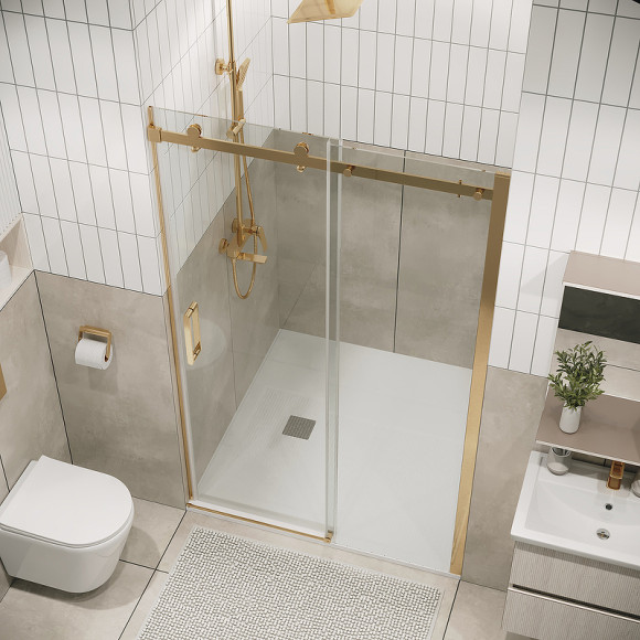 Душевая дверь Grossman Classic 100 100.K33.04.100.32.00 профиль Золото сатин стекло прозрачное Душевая дверь Grossman Classic 100 100.K33.04.100.32.00 профиль Золото сатин стекло прозрачное