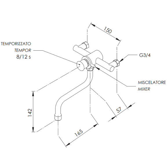 Смеситель для кухни Remer Tempor TE41M Хром Смеситель для кухни Remer Tempor TE41M Хром