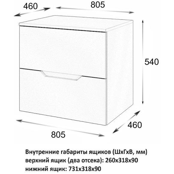Тумба под раковину Orange Line 80 Li-80TugMDF подвесная Графит матовый Тумба под раковину Orange Line 80 Li-80TugMDF подвесная Графит матовый
