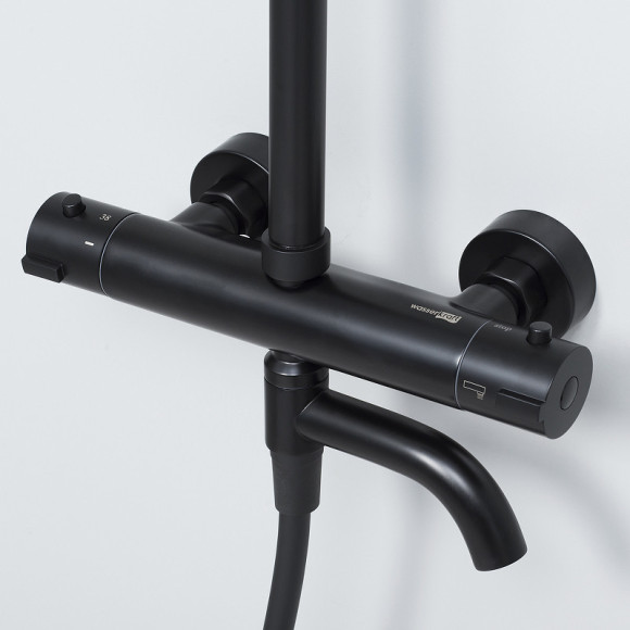 Душевая система WasserKRAFT A28801 с термостатом Черная матовая Душевая система WasserKRAFT A28801 с термостатом Черная матовая