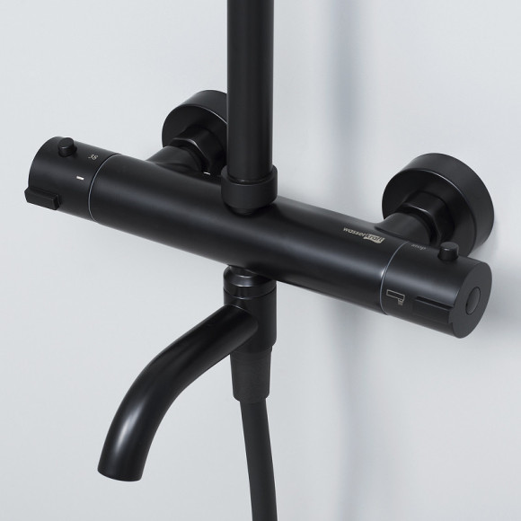 Душевая система WasserKRAFT A28801 с термостатом Черная матовая Душевая система WasserKRAFT A28801 с термостатом Черная матовая