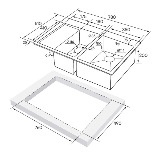 Кухонная мойка Paulmark Kroner 78/2SF PM227851-BGR Брашированное золото Кухонная мойка Paulmark Kroner 78/2SF PM227851-BGR Брашированное золото