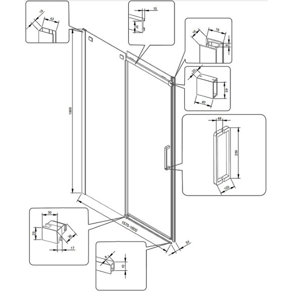 Душевая дверь Veconi Vianno VN-71 160 VN71-160-01-19C4 профиль Хром стекло прозрачное Душевая дверь Veconi Vianno VN-71 160 VN71-160-01-19C4 профиль Хром стекло прозрачное